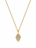 Nialaya Men's Necklace Men's Mini Hamsa Hand Necklace in Gold Men's Mini Hamsa Hand Necklace in Gold MNEC_385