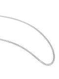 Nialaya Men's Necklace Men's Silver Cuban Link Chain in 2mm