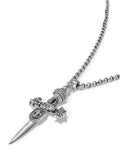 Nialaya Men's Necklace Men's Silver Large Sword Necklace