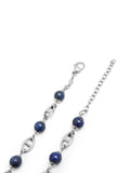 Nialaya Men's Necklace Men's Silver Mariner Chain with Blue Lapis Men's Silver Mariner Chain with Blue Lapis 20 Inches / 50.8 cm MNEC_403