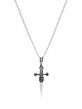 Men's Silver Necklace with Adorned Sword Pendant