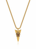 NIALAYA X JOHNNY EDLIND: Gold Arrowhead Necklace with Red Stone