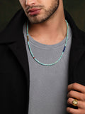 Nialaya Men's Necklace Turquoise Heishi Necklace with Tiger Eye and Blue Lapis 25 Inches / 63.50 cm MNEC_127