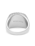 Nialaya Men's Ring Gentlemen's Silver Signet Ring with Black Onyx Gentlemen's Silver Signet Ring with Black Onyx