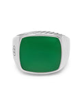 Nialaya Men's Ring Gentlemen's Silver Signet Ring with Green Jade Gentlemen's Silver Signet Ring with Green Jade