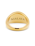 Nialaya Men's Ring Gold Oval Signet Ring with Blue Lapis