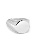 Nialaya Men's Ring Men's Circular Sterling Silver Signet Ring