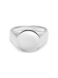 Nialaya Men's Ring Men's Circular Sterling Silver Signet Ring