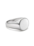 Nialaya Men's Ring Men's Circular Sterling Silver Signet Ring