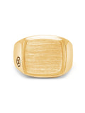 Nialaya Men's Ring Men's Gold Plated Signet Ring with Brushed Steel