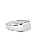 Nialaya Men's Ring Men's Rectangle Sterling Silver Signet Ring