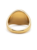 Nialaya Men's Ring Men's Squared Stainless Steel Ring with Gold Plating