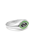 Nialaya Men's Ring Men's Sterling Evil Eye Signet Ring Men's Sterling Evil Eye Signet Ring