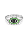 Nialaya Men's Ring Men's Sterling Evil Eye Signet Ring Men's Sterling Evil Eye Signet Ring