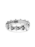 Nialaya Men's Ring Men's Sterling Silver Star Band Ring Men's Sterling Silver Star Band Ring