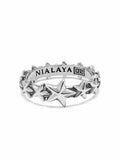 Nialaya Men's Ring Men's Sterling Silver Star Band Ring Men's Sterling Silver Star Band Ring