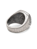 Nialaya Men's Ring Vintage Sterling Silver Signet Ring with Matte Onyx