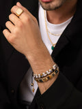 Nialaya Men's Stack Bracelet The Roca Llisa Stack