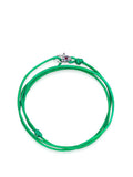 Nialaya Men's String Bracelet Green Wrap-Around String Bracelet with Sterling Silver Lock