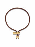 Men's Brown String Bracelet with Adjustable Gold Lock