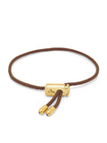 Nialaya Men's String Bracelet Men's Brown String Bracelet with Adjustable Gold Lock Men's Brown String Bracelet with Adjustable Gold Lock MST_083