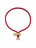 Men's Red String Bracelet with Adjustable Gold Lock