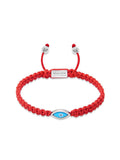 Nialaya Men's String Bracelet Men's Red String Bracelet with Silver Evil Eye