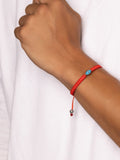 Nialaya Men's String Bracelet Men's Red String Bracelet with Silver Evil Eye