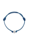 Nialaya Men's String Bracelet Navy Blue String Bracelet with Silver MST_080