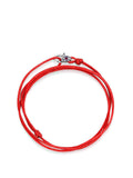 Red Wrap-Around String Bracelet with Sterling Silver Lock