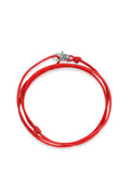 Nialaya Men's String Bracelet Red Wrap-Around String Bracelet with Sterling Silver Lock Red Wrap-Around String Bracelet with Sterling Silver Lock MST_069