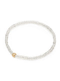 Nialaya Women's Beaded Bracelet Women's Wristband with Clear Mini Beads