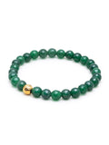 Nialaya Women's Beaded Bracelet Women's Wristband with Green Calcedony and Gold