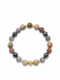 Nialaya Women's Beaded Bracelet Women's Wristband with Hematite, Opal, Labradorite and Ruby