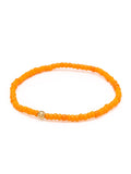 Nialaya Women's Beaded Bracelet Women's Wristband with Orange Mini Beads