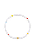 Nialaya Women's Beaded Bracelet Women's Wristband with White Mini Beads