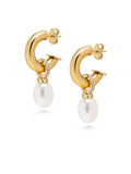 Nialaya Women's Earrings Women's Chunky Pearl Hoops WEAR_039