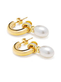 Nialaya Women's Earrings Women's Chunky Pearl Hoops WEAR_039