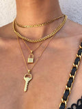 Nialaya Women's Necklace Lock Necklace in Gold Gold WNECK_063