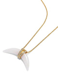 Nialaya Women's Necklace Mother Of Pearl Horn Necklace One Size Fits All / Gold WNECK_050