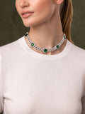 Nialaya Women's Necklace Women's Crystal Embellished Choker with Green Hearts 16 Inches / 40.64 cm WNECK_265