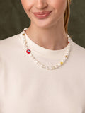 Nialaya Women's Necklace Women's Smiley Face Pearl Necklace with Assorted Beads 20 Inches / 50.8 cm WNECK_154