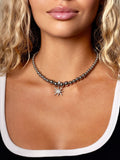 Nialaya Women's Necklace Women's Twilight Star Silver Choker Women's Twilight Star Silver Choker 13 Inches / 33.02 cm WNECK_285