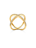 Nialaya Women's Ring Cross Over Ring in Gold