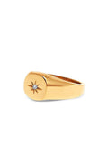 Nialaya Women's Ring Skyfall Starburst Signature Ring in Gold with Clear CZ